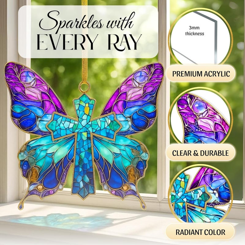 Hutato Butterfly Religious Ornament – Beautiful Butterfly Hanging Decoration, Christian Christmas Ornament, Religious Gift, Handmade Keepsake 2025, Gift for Nature Lovers, Women, Spiritual Decor - Image 4